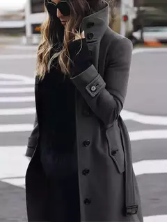 Sobretudo Feminino Outono Inverno Quente e Sofisticado Emily na internet