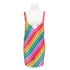 Vestido La Gringa Colorido de Lantejoula metalizadas. - loja online