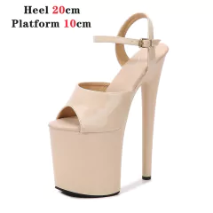 Sandália de salto alto com fecho de fivela, Sandália de salto fino, Sandália plataforma Eva. - Clube das Coisas - Tudo para Você ficar mais Linda e Sexy