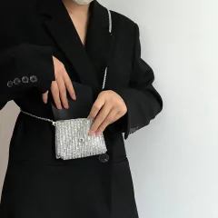 Imagem do Bolsa de Mão com Strass, Bolsa Feminina de Ombro, Bolsa Pequena de Strass.