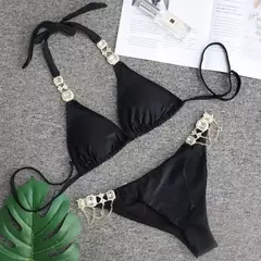 Conjunto de Biquíni Sexy com Pedraria Angélica - Clube das Coisas - Tudo para Você ficar mais Linda e Sexy