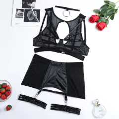 Lingerie Sexy com 5 peças Transparente Melody. - Clube das Coisas - Tudo para Você ficar mais Linda e Sexy