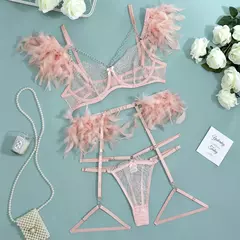 Conjunto de Lingerie de Renda Sensual, Lingerie Erótica, Lingerie Sexy. - Clube das Coisas - Tudo para Você ficar mais Linda e Sexy