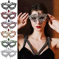 Máscara de Borboleta em Strass Cristal Luxuosa Para Festas de Fantasia - comprar online