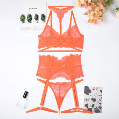 Conjunto de Lingerie Sexy de 3 Peças, Lingerie Erótica, Lingerie Sensual, Lingerie de renda, Lingerie Sexy.