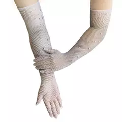 Luvas de Dedo Sexy Elástica com Strass Brilhante na internet