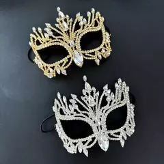 Mascara Sensual para Festas Fantasia Moda Europeia Luxo Strass Ale - loja online