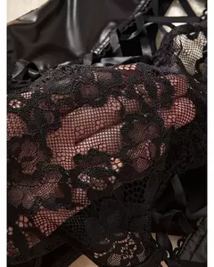 Conjunto de Lingerie Cinta Liga em Couro Sexy Isla - Clube das Coisas - Tudo para Você ficar mais Linda e Sexy