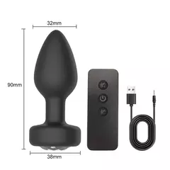 Plugue anal vibrador com controle remoto - loja online