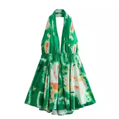 Mini Vestido Sexy Estampado e Decote em V. - loja online