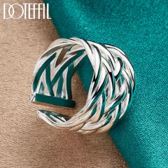 Anel de Prata 925 Tecelagem Regulável Moda Unissex. - comprar online