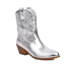 Bota Retrô de Cowboy, Bota de Salto Grosso, Bota de Cano Curto Margarethe. - loja online