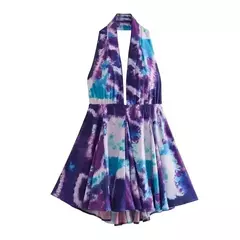Mini Vestido Sexy Estampado e Decote em V. - Clube das Coisas - Tudo para Você ficar mais Linda e Sexy