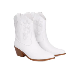 Bota Retrô de Cowboy, Bota de Salto Grosso, Bota de Cano Curto Margarethe. na internet