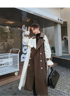 Casaco Bicolor Elegante Longo Amelya. - comprar online