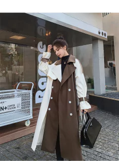 Casaco Bicolor Elegante Longo Amelya. - comprar online