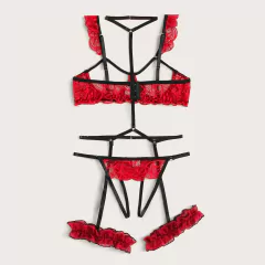 Imagem do Conjunto de Lingerie Tina com Renda Sexy Erótica.