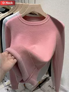 Blusas casuais Gola alta de lã, Blusa de lã para o inverno, Coleção inverno. - loja online