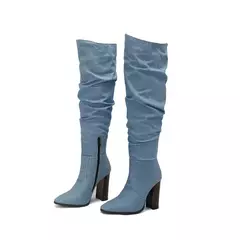Imagem do Bota Femininas Cano Longo com Salto Grosso Alto Isabela