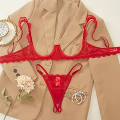 Conjunto Sexy Rendas Seios Nu Juliete - comprar online