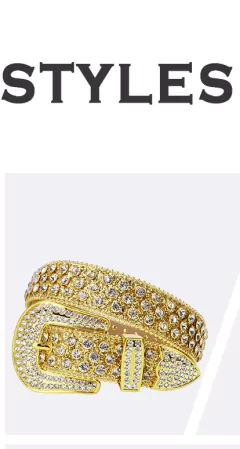 Cinto de Couro Luxo com Strass, Cinto de Strass com Couro de Alta Qualidade, Cinto de Couro com Strass Cravejados - comprar online