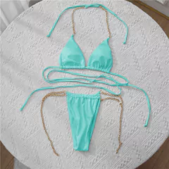 Imagem do Biquíni Gisa Micro Sexy de Amarrar com Correntes, Moda praia, Biquíni com corrente.