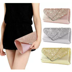 Bolsa Pequena Brilhante retangular, Bolsa Feminina de Ombro.