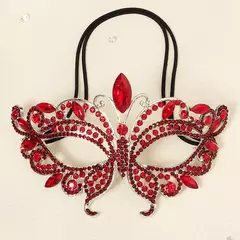 Máscara de Borboleta em Strass Cristal Luxuosa Para Festas de Fantasia - loja online