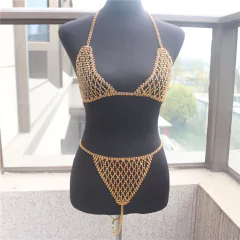 Conjunto de lingerie com strass sexy, Conjunto de joias para o corpo com strass Victoria. - comprar online