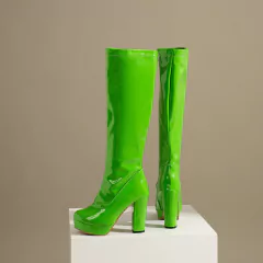 Bota Elizabeth altura do joelho salto plataforma quadrado alto. - Clube das Coisas - Tudo para Você ficar mais Linda e Sexy