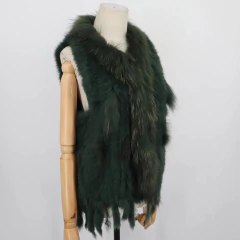 Colete Cardigã de Pele de Coelho Quente Super em Alta Caren.