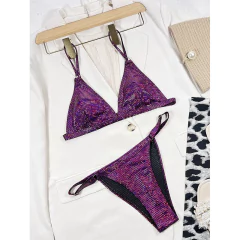 Biquíni Lady Sexy com Lantejoulas e Anéis Circulares. - Clube das Coisas - Tudo para Você ficar mais Linda e Sexy