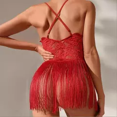 Conjunto de Lingerie Sexy com Renda e Franja Penélope - loja online