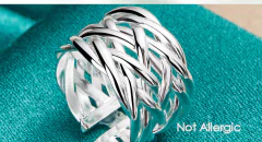 Anel de Prata 925 Tecelagem Regulável Moda Unissex. - comprar online