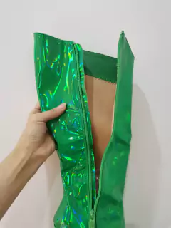 Bota de Couro Metalizado Pink, Bota Metalizada Pink Nelly. - comprar online