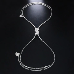 Corrente para corpo de Cifrão, Jóias Sexy, Colar Corpo Body Chain Atila.