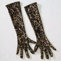 Imagem do Conjunto Lingerie Erótica Leopardo Body com 5 peças Luvas Meia Alice