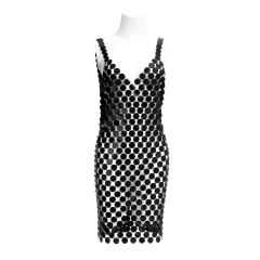 Vestido La Gringa Colorido de Lantejoula metalizadas. - comprar online