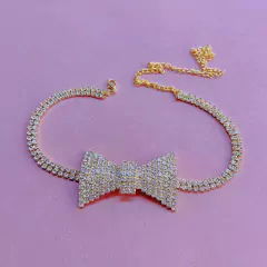 Colar Laço de Strass Gravata Borboleta Luxo. - loja online