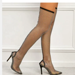 Bota Sexy de Malha com Strass Liz. - comprar online