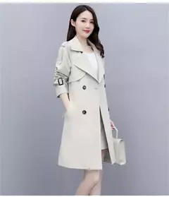 Imagem do Sobretudo Feminino Elegante Outono Inverno com Fecho em Botão e Cinto Grace