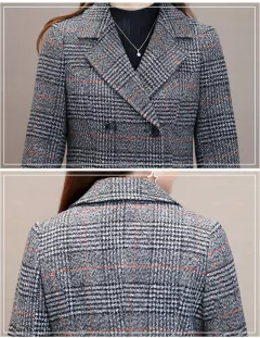 Casaco Xadrez de Lã Feminino Sobretudo Tamanho Médio Sandy. - Clube das Coisas - Tudo para Você ficar mais Linda e Sexy