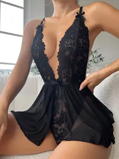 Lingerie Sexy de Renda Body Camisola Leticia na internet