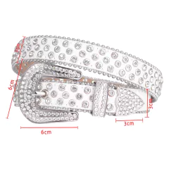 Cinto de Couro Luxo com Strass, Cinto de Strass com Couro de Alta Qualidade, Cinto de Couro com Strass Cravejados - Clube das Coisas - Tudo para Você ficar mais Linda e Sexy