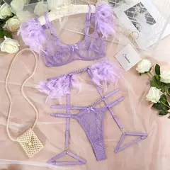 Conjunto de Lingerie de Renda Sensual, Lingerie Erótica, Lingerie Sexy. - comprar online