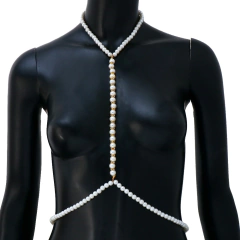 Imagem do Corrente para corpo de Perolas, Jóias Sexy, Colar Corpo Body Chain Perolas.