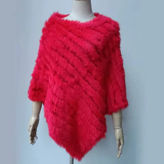 Imagem do Poncho Rihanna Elegante de Pele de Coelho Xale.