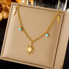 Colar Multicamada de Aço Inoxidável dourado, Colar multicamada Trinity. - loja online