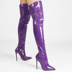 Imagem do Bota na Altura da Coxa Salto Alto Fino Sexy com Zíper.