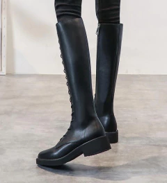 Bota Cano Médio de cadarço com Salto Quadrado Erika. - loja online